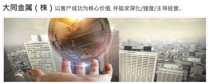 大同金属(株)以客户成功为核心价值, 并追求深化/速度/主导经营。